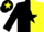 Silk - Black and yellow halves, black star
