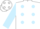 Silk - White, light blue dots, light blue sleeves