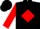 Silk - Black, red 'w' in a red diamond frame, red sleeves