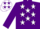 Silk - Purple, white stars, white stars on purple sleeves