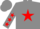 Silk - Gray, red star, red stars on sleeves