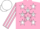 Silk - Pink, white stars, white star stripe on sleeves, white cap