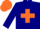Silk - Navy blue, dayglo orange cross, navy blue sleeves, dayglo orange cap