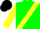 Silk - green, yellow sash, yellow sleeves, black cap