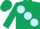 Silk - Dark green, large light blue spots
