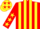 Silk - Red and yellow stripes, red sleeves, yellow stars