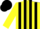 Silk - Yellow, black stripes, yellow and black halved cap