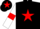 Silk - black, red star, white sleeves, red armlets, black cap, red star