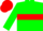 Silk - Green body, red hoop, green arms, red cap, red green