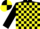 Silk - black and yellow check, black sleeves, quartered cap