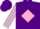 Silk - Purple,pink 'hm' and silver horseshoe emblem, pink diamond stripe on slvs