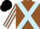 Silk - Brown, Light Blue cross belts, striped sleeves, Black cap.