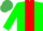 Silk - GREEN, RED stripe, GREEN sleeves, EMERALD GREEN cap