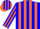 Silk - Blue, orange stripes, orange band on sleeves