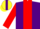 Silk - Purple, yellow and red panel, purple and yellow band on red sleeves