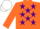 Silk - Orange, purple stars, white cap