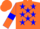 Silk - Orange, blue stars, orange armlets on blue sleeves