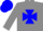 Silk - Grey, blue maltese cross, grey sleeves, blue cap