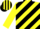 Silk - Yellow, black diagonal stripes, yellow sleeves, striped cap, black peak