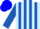 Silk - Light blue, royal blue circled mp, royal blue stripes on sleeves, blue cap