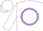 Silk - White, purple circle 'jb', white hoops on purples sleeves