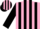 Silk - Pink, black 'lab', black stripes on slvs