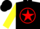 Silk - Black, 'f' on red star, red star circle, red star stripe on yellow sleeves