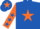 Silk - Royal blue, orange star, orange sleeves, royal blue stars, royal blue cap, orange star