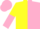 Silk - Yellow and pink halves, yellow sleeves, yellow and pink halved cap