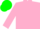 Silk - Pink, green blocks, pink sleeves, pink and green cap