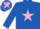Silk - Royal Blue, Pink star on body and cap, Royal Blue sleeves, Pink stars.