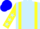 Silk - Light blue, yellow braces and lightning bolt, yellow sleeves, light blue stars, yellow and blue cap