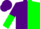 Silk - Purple and neon green diagonal halves