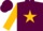 Silk - maroon, Gold Crown, Gold star on Sleeves,