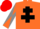 Silk - Orange, black cross of lorraine, orange and grey diabolo on sleeves, red cap