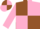 Silk - Brown and pink (quartered), pink sleeves.