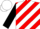 Silk - Red and white diagonal stripes, black sleeves, white cap