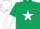 Silk - Dark green, white star, halved sleeves, white cap