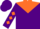 Silk - Purple, orange yoke, orange 'jd', orange diamonds on sleeves, purple cap