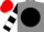 Silk - Gray, black ball, white feng shui emblem, white hoops on sleeves, red cap
