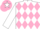 Silk - white, pink diamonds, white sleeves, pink cap, white star