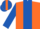 Silk - orange, royal blue stripe, royal blue sleeves