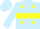 Silk - Light blue, yellow dots, yellow hoop on light blue sleeves, light blue with yellow diamond on cap