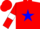 Silk - Red, blue star, white armlets on sleeves, red cap