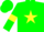 Silk - Green body, yellow star, green arms, yellow armlets, green cap, yellow green