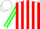 Silk - Red and white stripes, white and green striped sleeves, red and green stripe on white cap