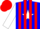 Silk - Blue, red 'whf' on white star, red stripes on white sleeves, red cap