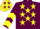 Silk - Maroon, Yellow stars, chevrons on sleeves.