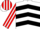 Silk - White, Black chevrons, Red and White striped sleeves and cap.