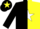 Silk - Black and yellow halves, white star
